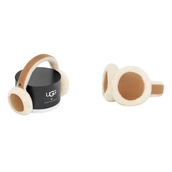 UGG Shearling Suede Earmuffs Chestnut Brown One Size New Winter Accessory - Picture 1 of 5